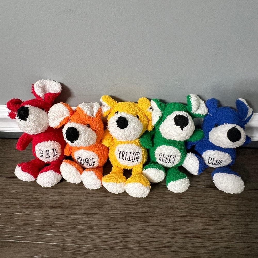 Lillian Vernon Terrycloth Primary Color‎ Mice Plush Bundle of 5